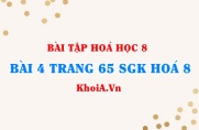 Bài 4 trang 65 SGK Hóa 8: Mol, Khối lượng mol, Thể tích mol